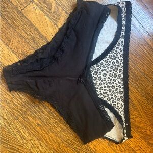 LOT OF 2 Lace Trim Cotton Panties